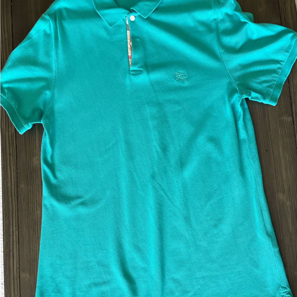 Burberry teal polo